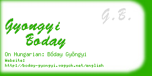 gyongyi boday business card