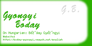 gyongyi boday business card
